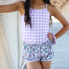 Load image into Gallery viewer, Lilac Gingham Cami Tank
