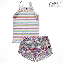 Load image into Gallery viewer, Pastel Spring Floral Track Shorts
