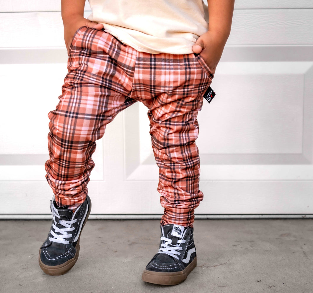 Pumpkin Spice Plaid Joggers