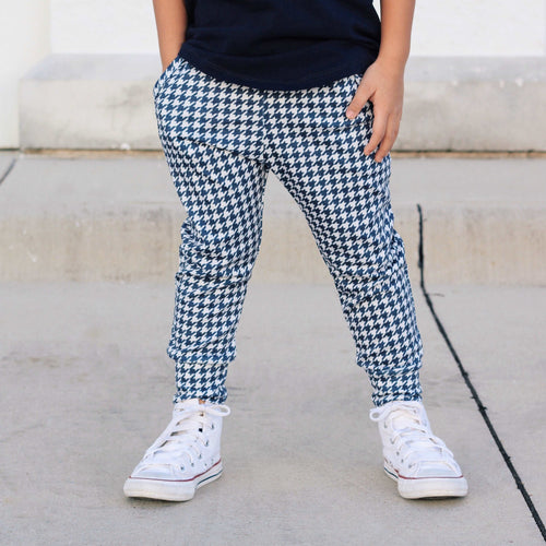 Navy Houndstooth Joggers no
