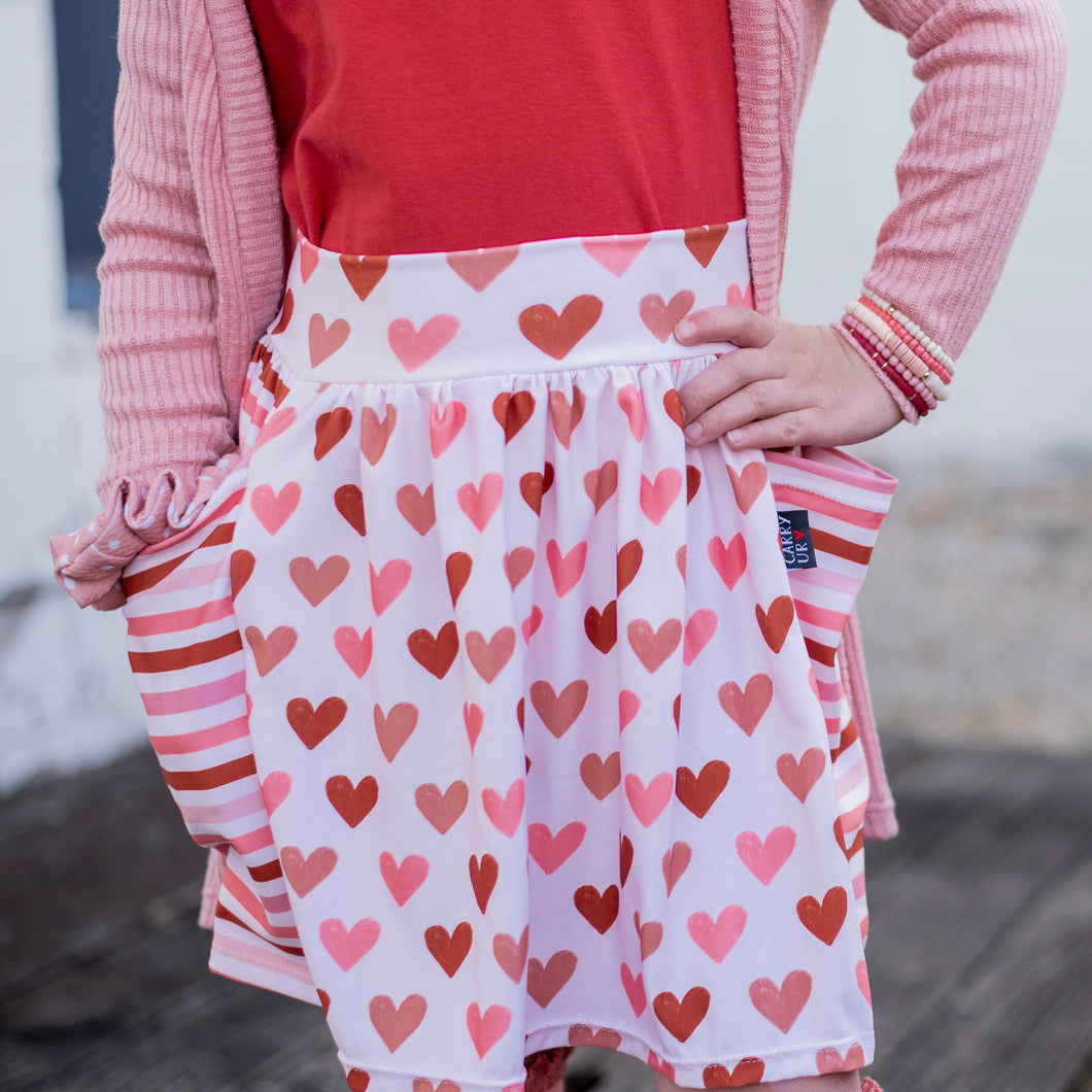 Sweet Hearts and Stripes Pocket Skirt
