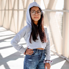 Load image into Gallery viewer, Girls Solid Cropped Hoodie
