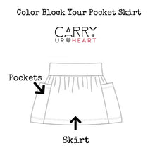 Load image into Gallery viewer, Color Block Pocket Skirt
